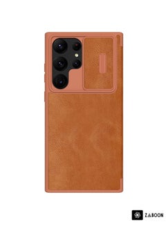 Samsung Galaxy S23 Ultra case brown NILLKIN QIN PRO LEATHER