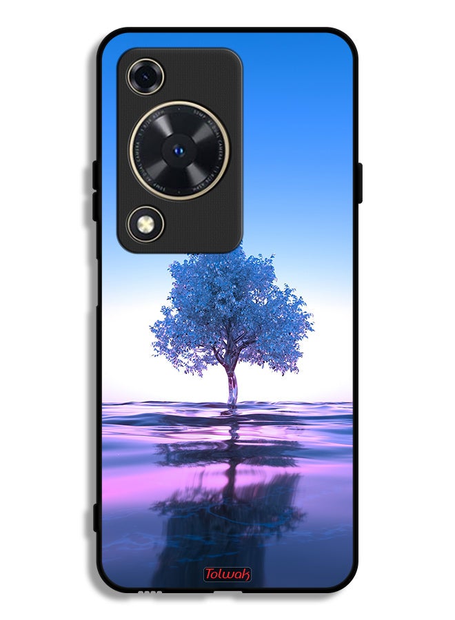 Tolwak Huawei Nova Y72S Protective Case Cover Tree Neon Body Of Water Reflection Digital Art
