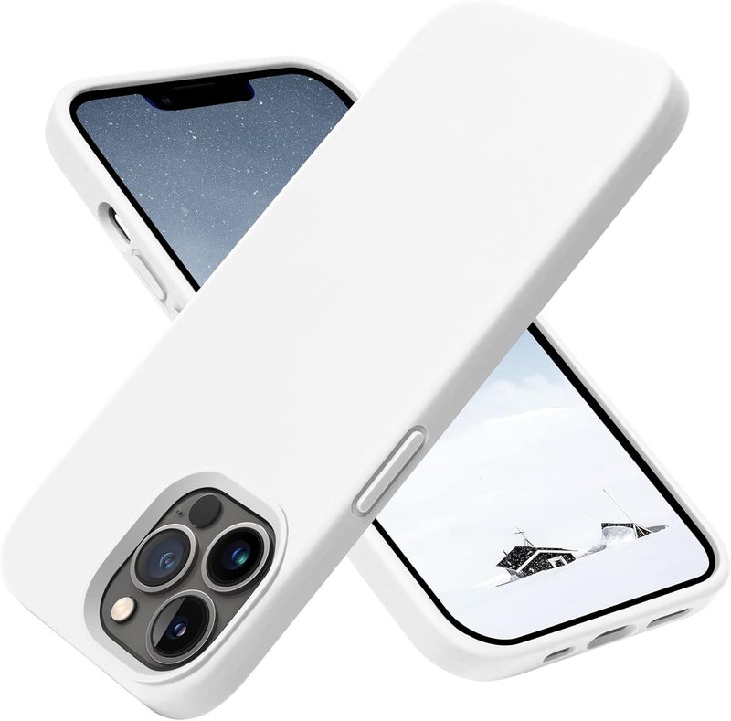اوتوفلاي حافظة هاتف سيليكون مقاوم للصدمات رفيعة ونحيفة لـ iPhone 13 Pro Max 6.7 بوصة (أبيض) - Image 1