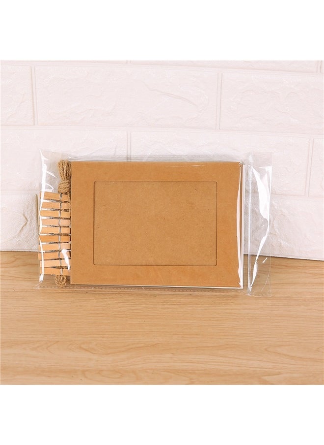 20-Piece Photo Holder Clip Frame Set 11.5 x 15.5cm， DISTINCTIVE STYLE Pictures Wall Decor Hanging Mini Picture Frame (Brown)