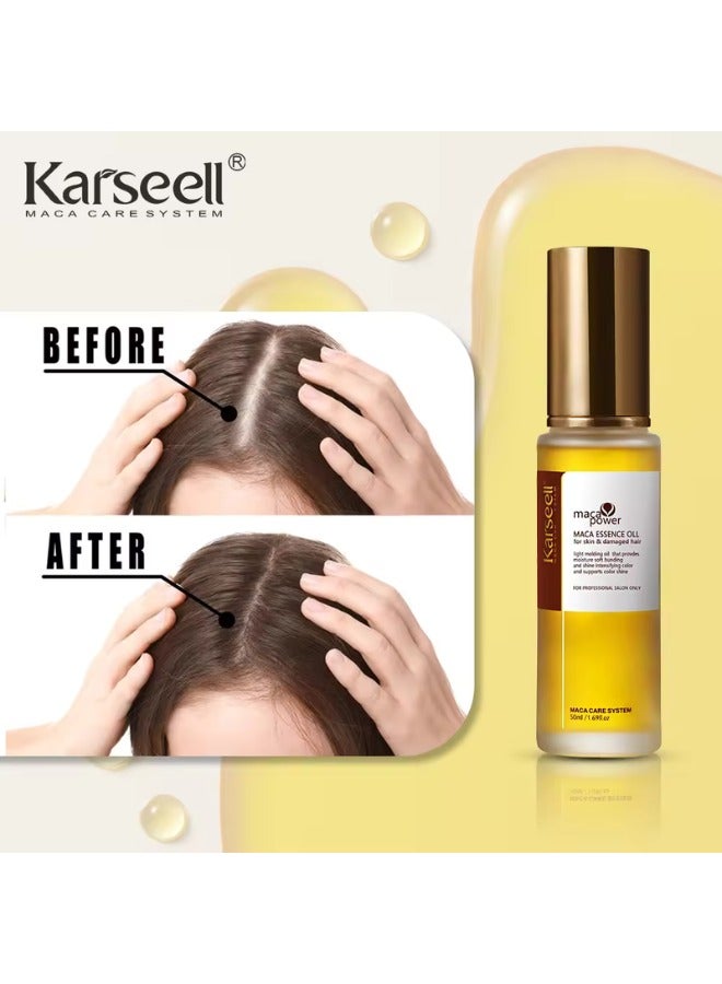 Karseell Luxury Hair Care Collection: Collagen Hair Mask 500 ml and Argan Oil Serum 50 ml for Repairing Dry and Damaged Hair - Image 3