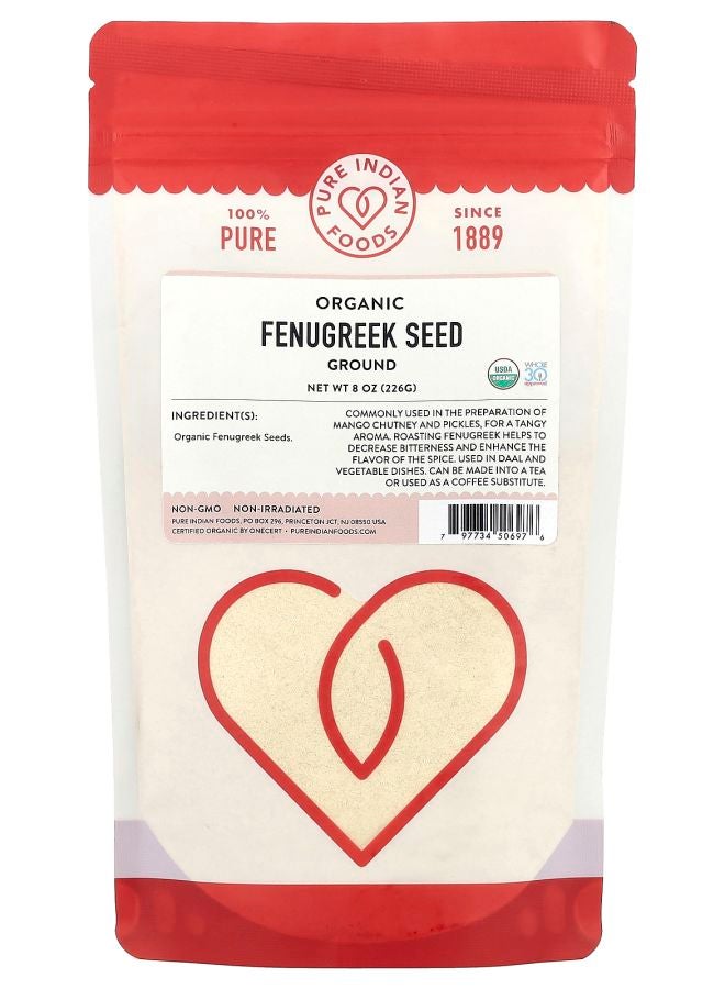 Pure Indian Foods Organic Fenugreek Seed Ground 8 oz (226 g)