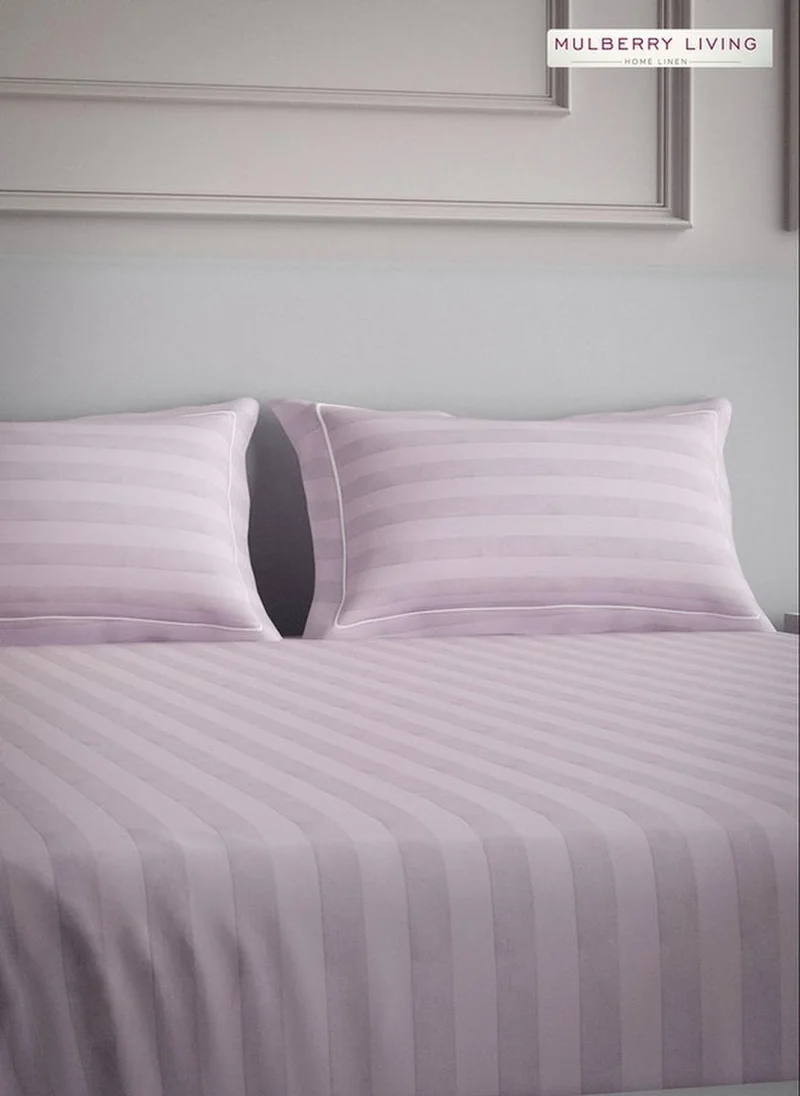 Mulberry Living 100% Cotton Pillow Covers - 300Tc Elysian Stripes - Cameo Rose