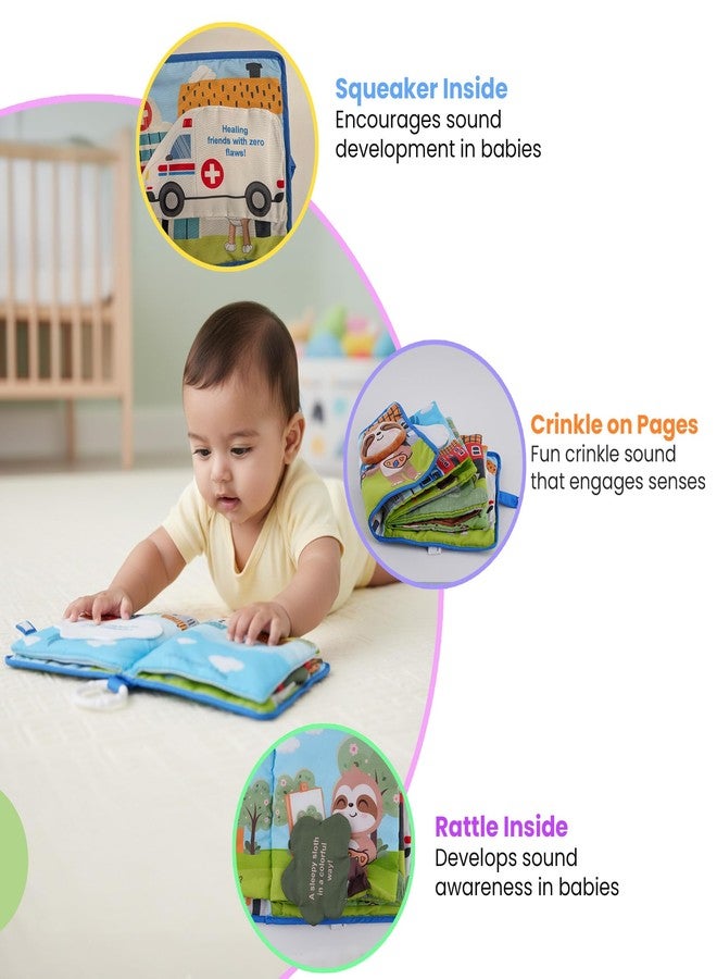 Nuluv Cloth Peek-a-Boo Soft Toy for Babies, Plush Sensory Toy with Rattle, Crinkle Pages & Squeaker, Baby Activity Cloth Book, Lightweight & Cuddl, for Baby Upto 3+ Months - Image 3