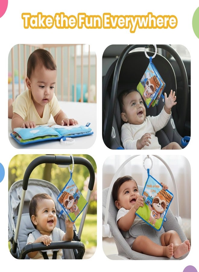 Nuluv Cloth Peek-a-Boo Soft Toy for Babies, Plush Sensory Toy with Rattle, Crinkle Pages & Squeaker, Baby Activity Cloth Book, Lightweight & Cuddl, for Baby Upto 3+ Months - Image 2