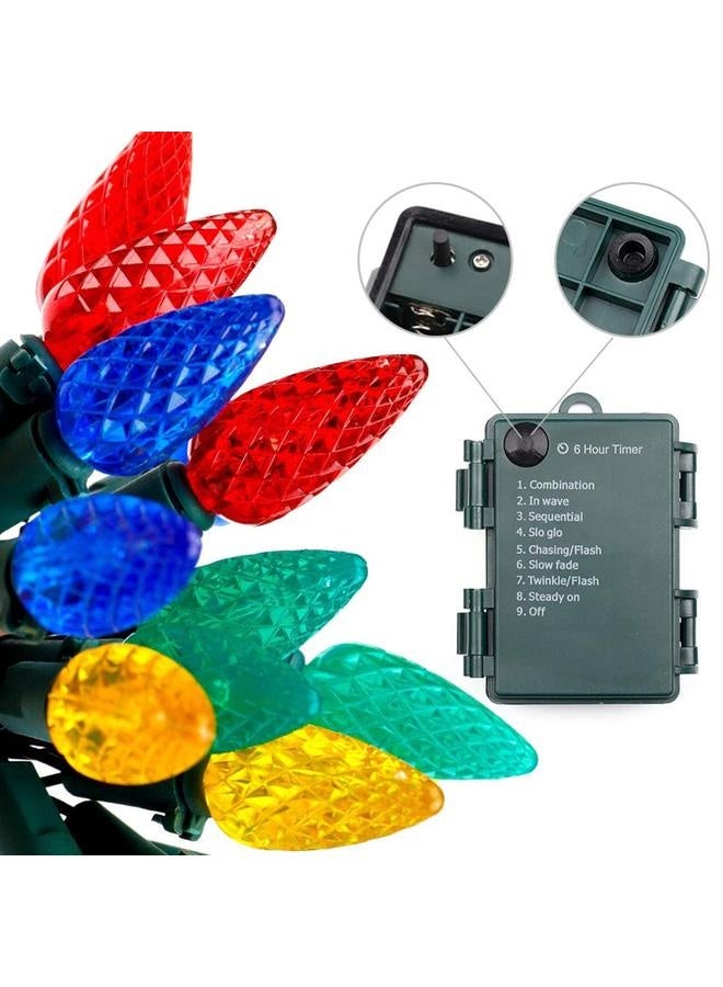 NIBEMINENT 16.4ft 50LED Strawberry String Lights Battery Operated Waterproof C6 Fairy Lights with 8 Light Modes for Indoor Outdoor Party Decor  - Image 1