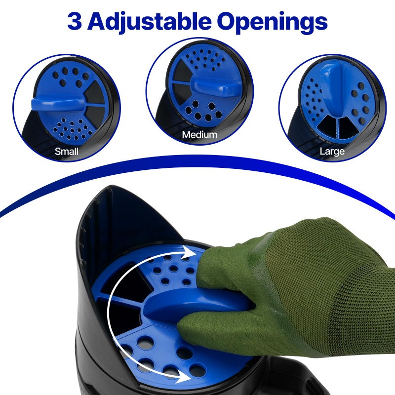 Qaobo 3-Adjustable-Setting Handheld Spreader, Multi-Use Lawn Spreaders for Fertilizer, Grass Seed, Salt and Ice Melt, Portable Spreader for Yard and Garden Snow Removal - Up to 80 Oz - Image 3