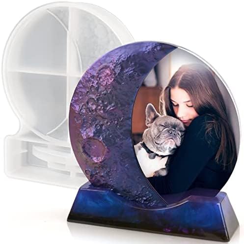 EnaMeena Moon Photo Frame Silicone Mold - Lunar Phase Resin Art Mold for DIY Picture Frames, Unique Gifts & Home Decor - Reusable Epoxy Resin Mold - Image 1