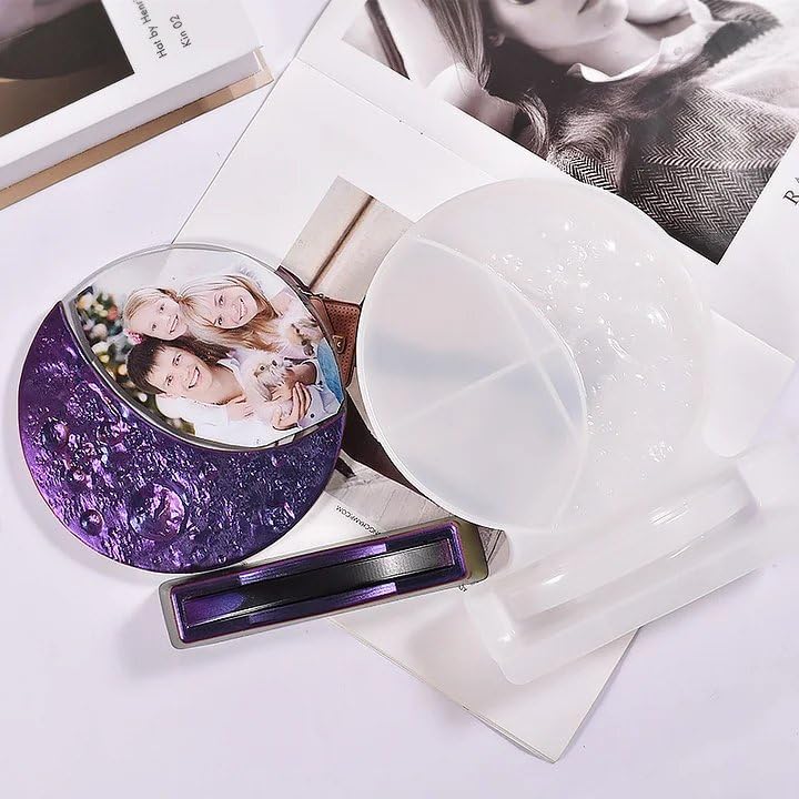 EnaMeena Moon Photo Frame Silicone Mold - Lunar Phase Resin Art Mold for DIY Picture Frames, Unique Gifts & Home Decor - Reusable Epoxy Resin Mold - Image 2