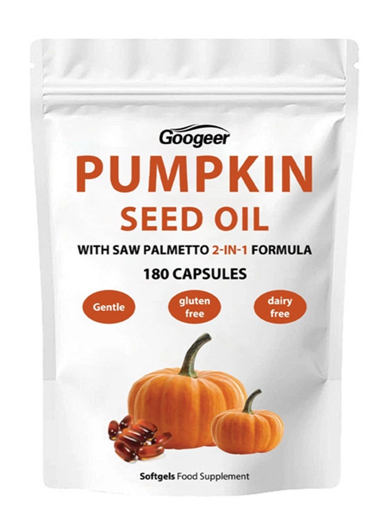جوجير زيت بذور اليقطين | كبسولات زيت بذور اليقطين | ٢٠٠٠ ملغ | ١٨٠ كبسولة هلامية لينة | مكمل غذائي معصور على البارد | يدعم صحة المسالك البولية والمثانة والبروستاتا | تركيبة خالية من الكائنات المعدلة وراثيًا والغلوتين - Image 1