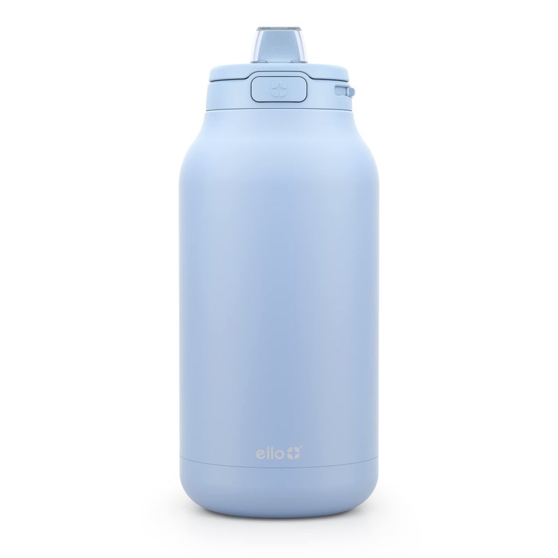 Ello Hydra 64oz Stainless Steel Water Jug with Locking Leak Proof Lid | Reusable Half Gallon Vacuum Insulated Metal Bottle with Silicone Straw, Keeps Drinks Cold All Day, Gift Ready, Halogen Blue - Image 1