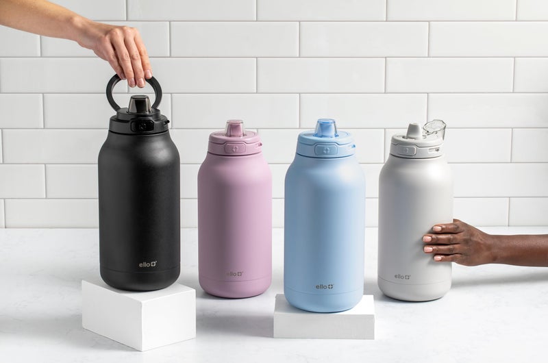 Ello Hydra 64oz Stainless Steel Water Jug with Locking Leak Proof Lid | Reusable Half Gallon Vacuum Insulated Metal Bottle with Silicone Straw, Keeps Drinks Cold All Day, Gift Ready, Halogen Blue - Image 2
