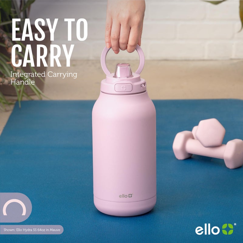 Ello Hydra 64oz Stainless Steel Water Jug with Locking Leak Proof Lid | Reusable Half Gallon Vacuum Insulated Metal Bottle with Silicone Straw, Keeps Drinks Cold All Day, Gift Ready, Halogen Blue - Image 5