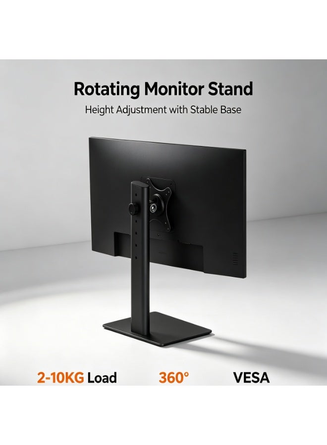 Office Monitor Stand, A Standalone Monitor Stand That Can Accommodate Screens From 13 To 32 Inches, Weighing Up To 17.6 Pounds, With A Rotating Function, Height And Swivel Adjustment. - Image 2