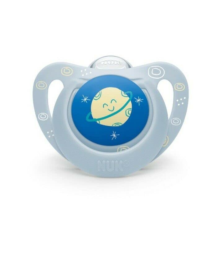 NUK  Orthodontic Pacifiers  06 Months  Best Pacifier for Breastfed Babies  BPA Free  Shaped to Soothe Just Like Mom  2Pack Blue Outerspace Blue06 Month - Image 3