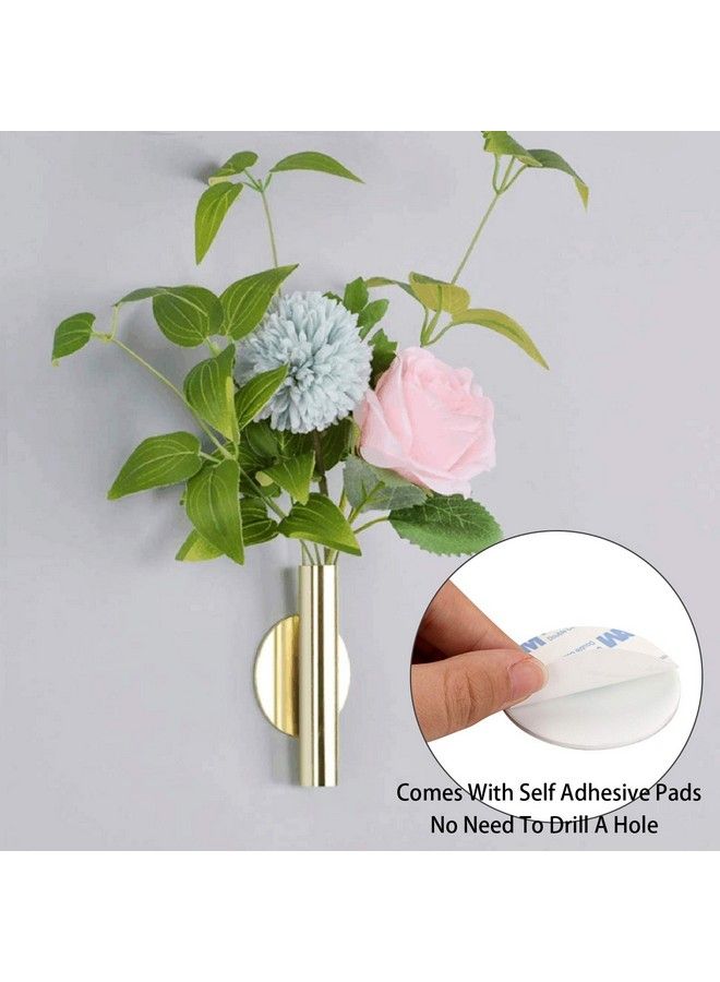 JUXYES Pack Of 2 Wall Flower Vase Tube Metal Flower Vase With Sticker Modern Dried Flower Holder Wall Decoration For Porch Home Office - Image 3