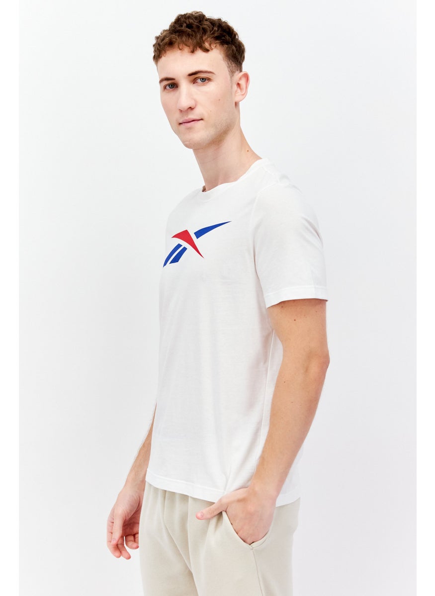 Reebok Men Sportswear Fit Short Sleeves Training T-Shirt, White  - Image 2