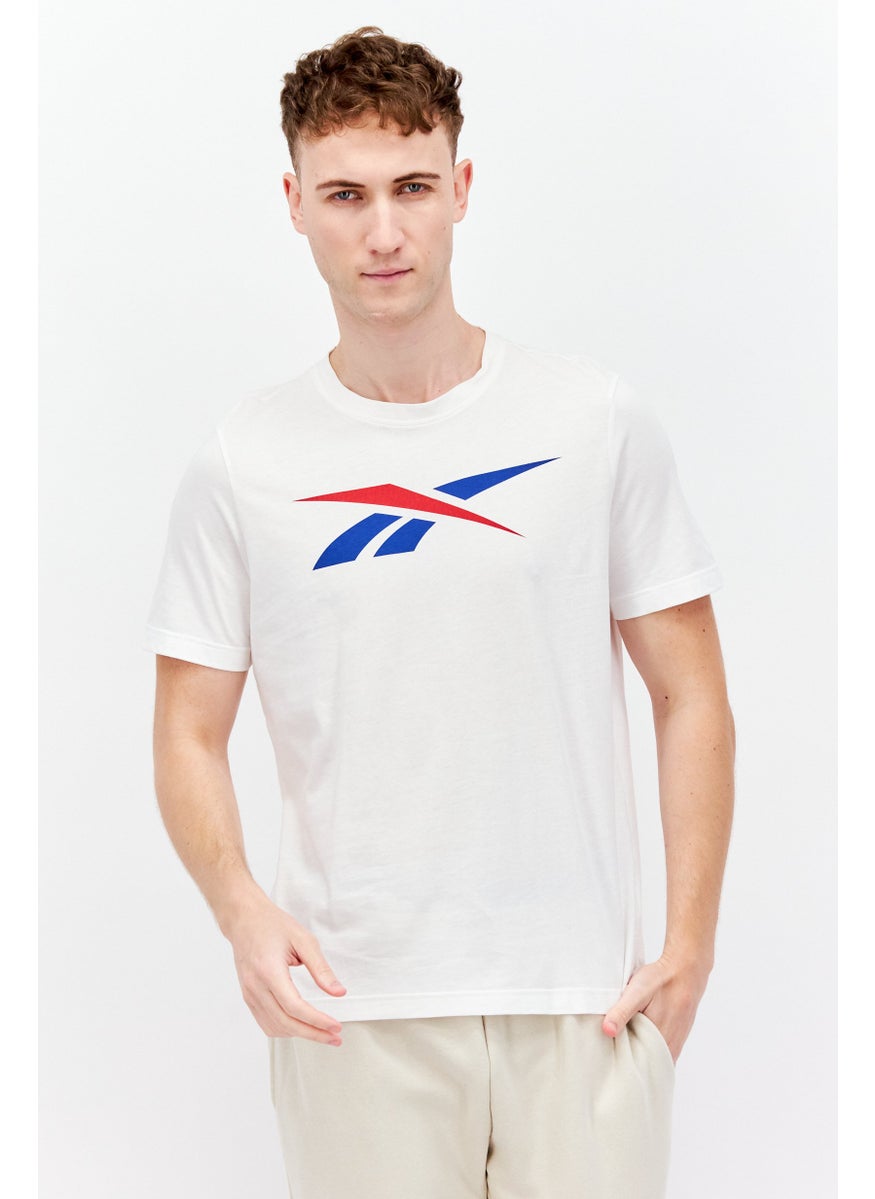 Reebok Men Sportswear Fit Short Sleeves Training T-Shirt, White  - Image 1