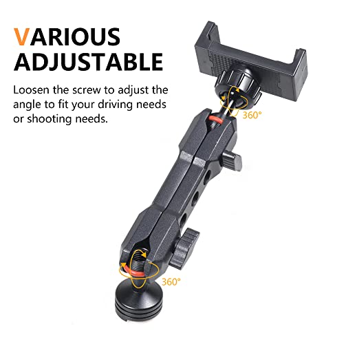 RERPRO Dash Phone Mount Holder for 2021 2022 2023 2024 2025 2026 New Ford Bronco 24 Door Interior Accessories Dashboard Cell Phone Stand 360 Adjustable Aluminum Smartphone Bracket Black - Image 3