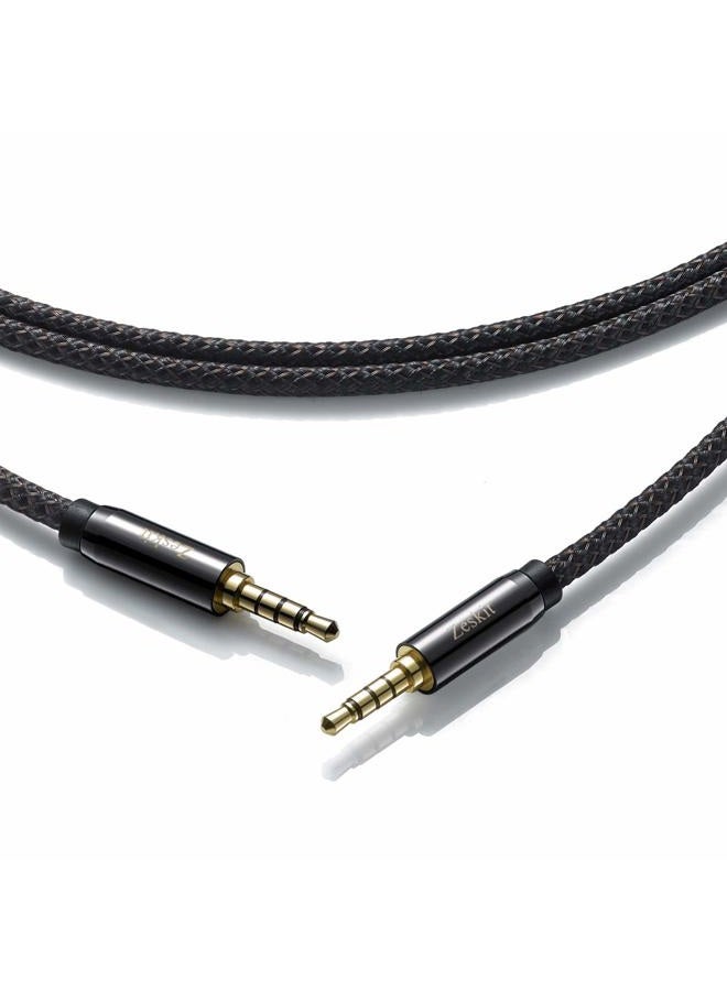 Zeskit 4ft Premium Aux Audio Cable, Nylon Braided, 3.5mm TRRS 4 Poles Plug (Male to Male) - Image 3