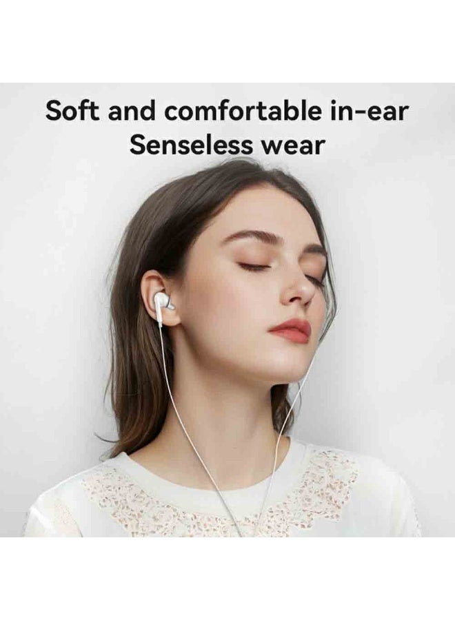 Yesido YH45 USB Type-C Wired Earphones With Heavy Bass Hi-Fi Sound Digital Decode Chip In-Line Mic & Volume Control White - Image 5