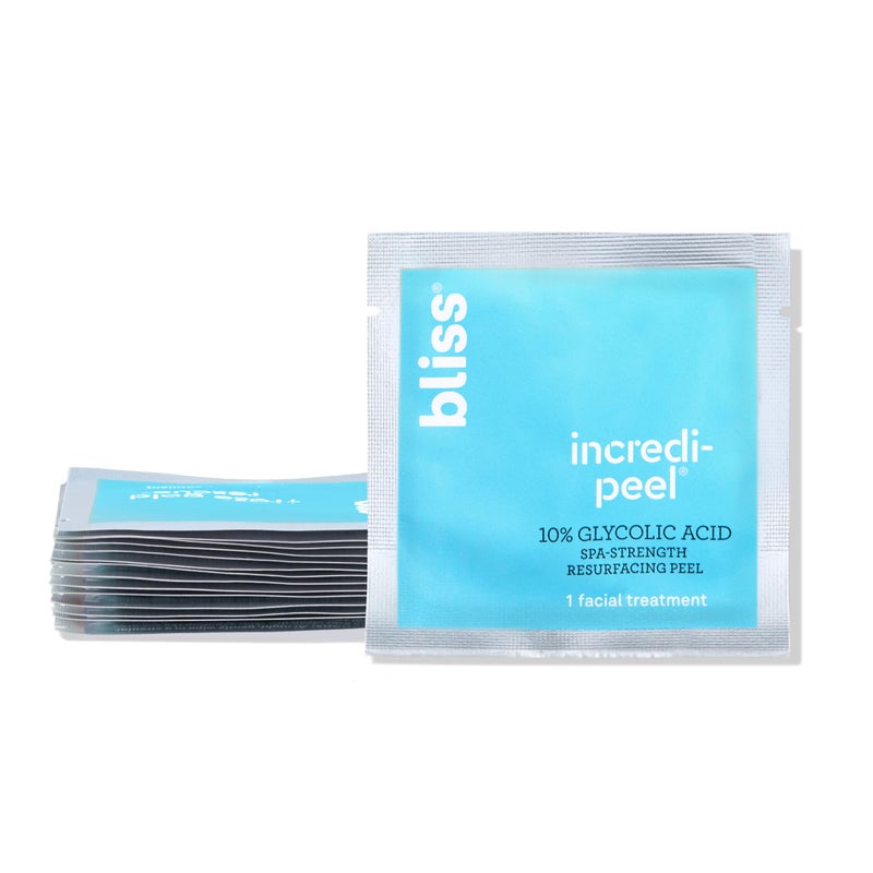 Bliss Thats IncrediPeel Glycolic Resurfacing Facial Pads  15 ct  SingleStep Pads for Exfoliating and Brightening  Targets Fine Lines and Discoloration  TravelFriendly  Vegan  CrueltyFree