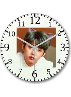 Print Shop Txt Yeonjun Cat Dog Wall Clock Curved Real Glass