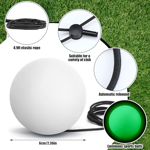 Arrowbash 1 Pcs Hockey Trainer Field Hockey Ball for Solo Hockey Training Street Hockey Balls Glow in the Dark Hockey Stick Handling Balls Portable with Sturdy Bungee Line for Speed Training System - Image 3