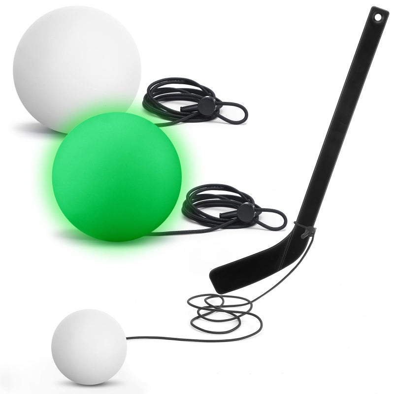 Arrowbash 1 Pcs Hockey Trainer Field Hockey Ball for Solo Hockey Training Street Hockey Balls Glow in the Dark Hockey Stick Handling Balls Portable with Sturdy Bungee Line for Speed Training System - Image 2