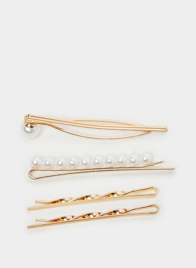 ستايلي طقم مشابك شعر مزخرفة من 4 قطع - Image 3