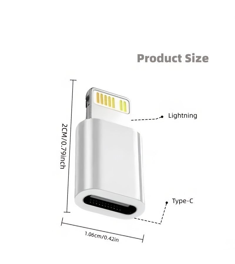 محول USB C إلى Lightning أسود عبوة من 10 قطع لأيفون وآيباد وأيربودز - Image 2