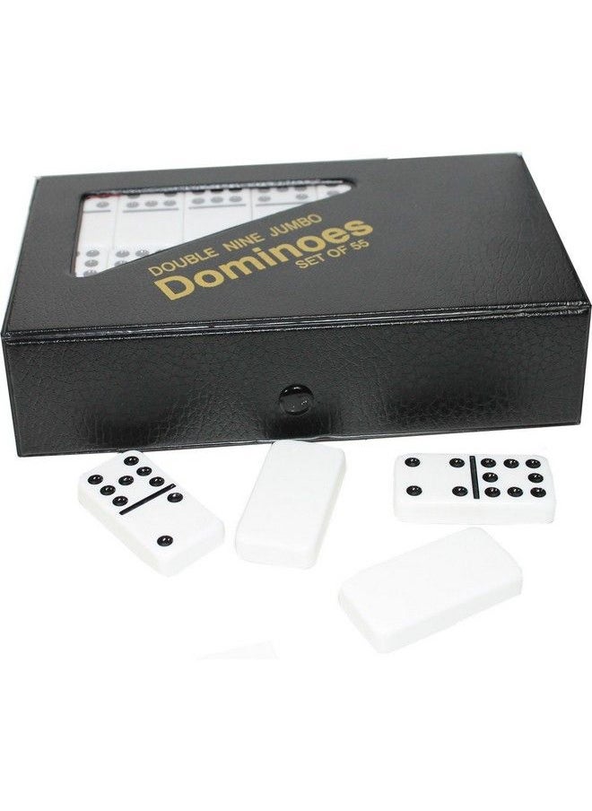 CHH Double Nine Domino Set With 55 Tiles White  - Image 1