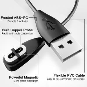 Verilux® 2Pack For Shokz Charging Cable Magnetic Charger Cord Compatible for Aftershokz Aeropex AS800, Shokz OpenRun Pro, OpenRun, OpenRun Mini, USB Type-c to OpenComm Bone Conduction Headphone, 3.3ft - Image 4