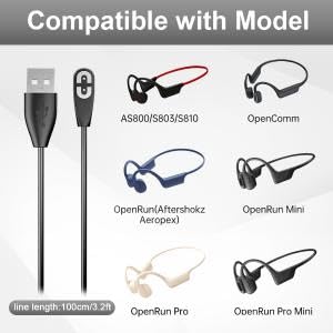 Verilux® 2Pack For Shokz Charging Cable Magnetic Charger Cord Compatible for Aftershokz Aeropex AS800, Shokz OpenRun Pro, OpenRun, OpenRun Mini, USB Type-c to OpenComm Bone Conduction Headphone, 3.3ft - Image 2
