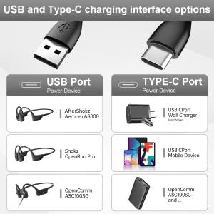Verilux® 2Pack For Shokz Charging Cable Magnetic Charger Cord Compatible for Aftershokz Aeropex AS800, Shokz OpenRun Pro, OpenRun, OpenRun Mini, USB Type-c to OpenComm Bone Conduction Headphone, 3.3ft - Image 3