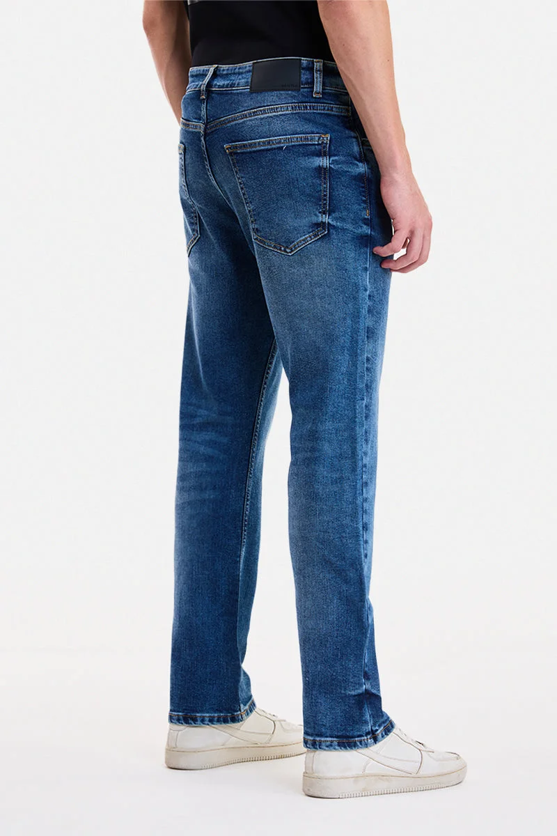 SNITCH Blue Blue Solid Straight Fit Casual Jeans for Men | Best Price UAE