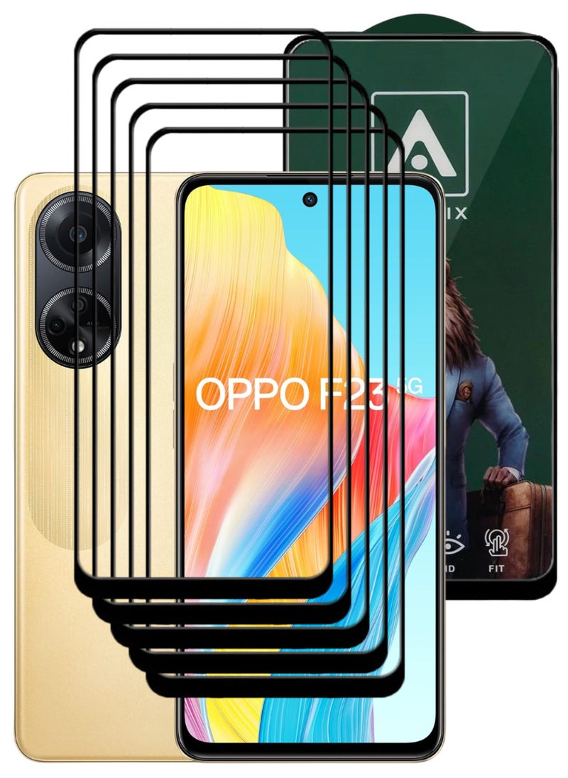 ACLIX 5 Pieces Antistatic ESD Dustproof Premium Quality High Definition Tempered Glass Screen Protector Designed For Oppo F23 - Image 1