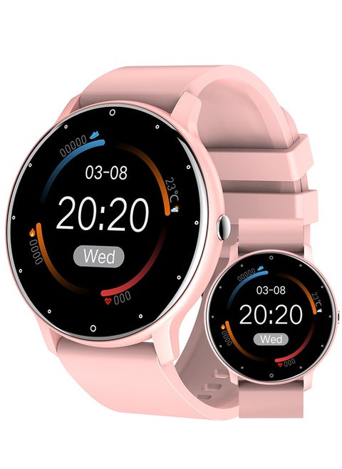 Round Bluetooth Smartwatch, 1.28 Inch Full Screen Touch, Answer/Make Calls, Message And Event Reminders, Exercise Sleep Heart Rate Monitoring, Support Multiple Languages, Android 5.0 And IOS 9.0 And Above Universal, RT ZL02 Pro Pink