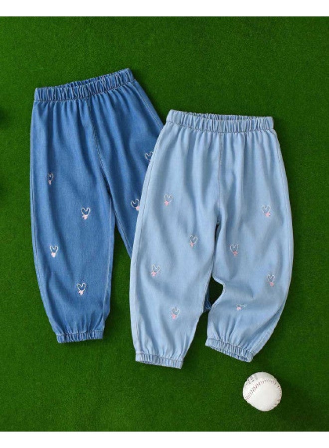 Bornbay summer Girls' Jeans - Breathable & Comfortable Kids' Pants - Image 1