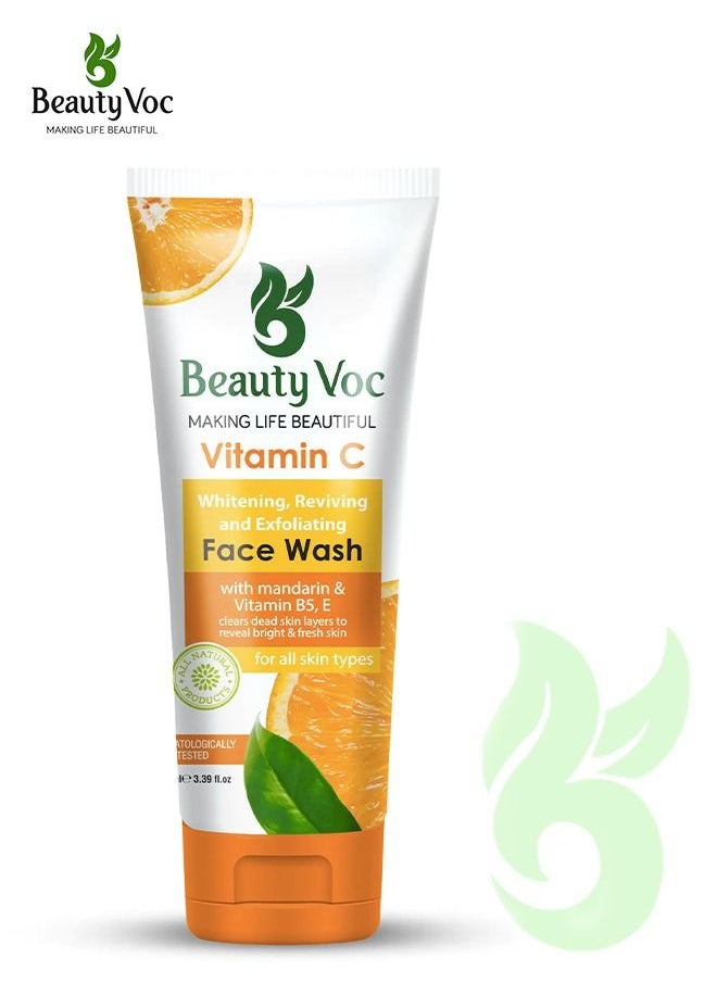 BEAUTY VOC Vitamin C Enriched Face Wash with Antioxidant for Skincare and Radiant Complexion with Deep Cleansing and Line-Reducing Benefits 3.39 fl.oz  - Image 1