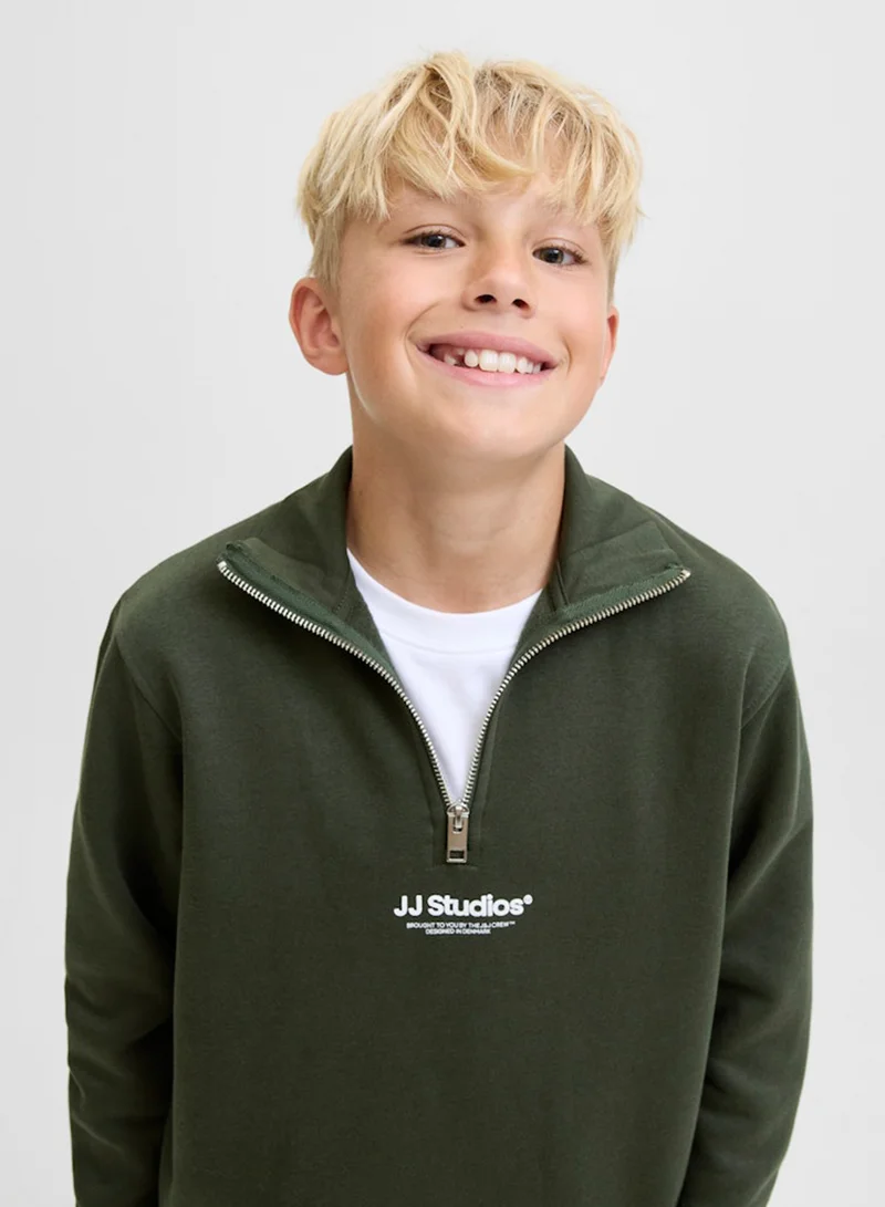 Jack & Jones Junior Kids Jjesoho Quarter Zip Sweatshirt