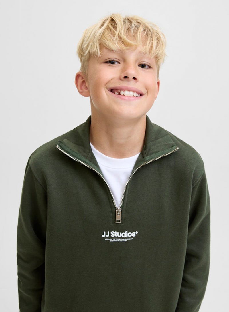 Jack & Jones Junior Kids Jjesoho Quarter Zip Sweatshirt  - Image 3
