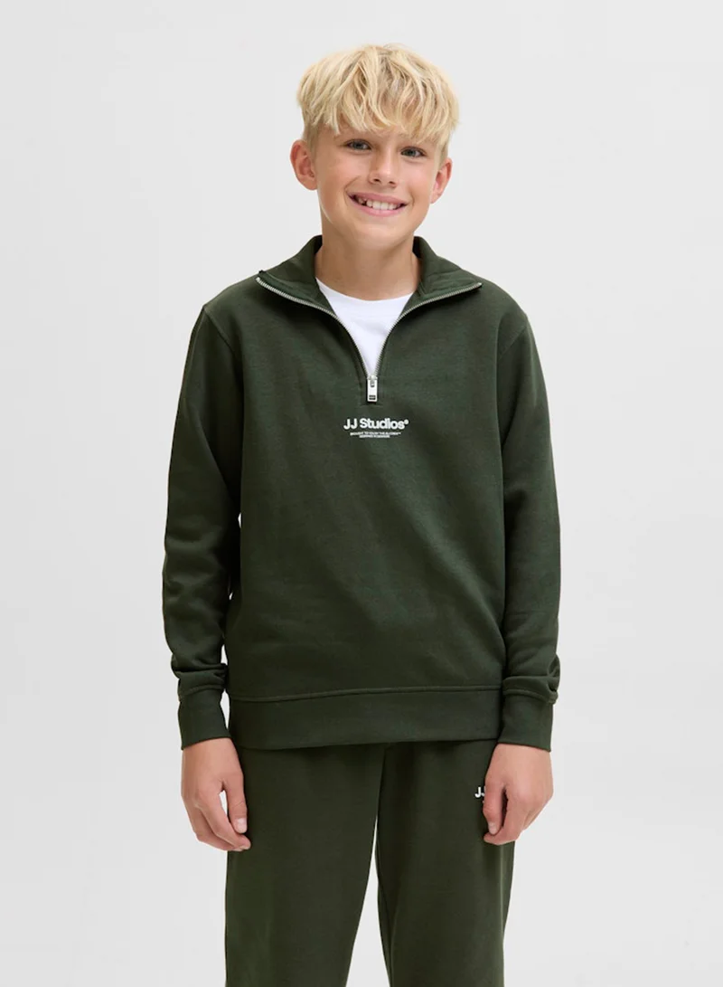 Jack & Jones Junior Kids Jjesoho Quarter Zip Sweatshirt