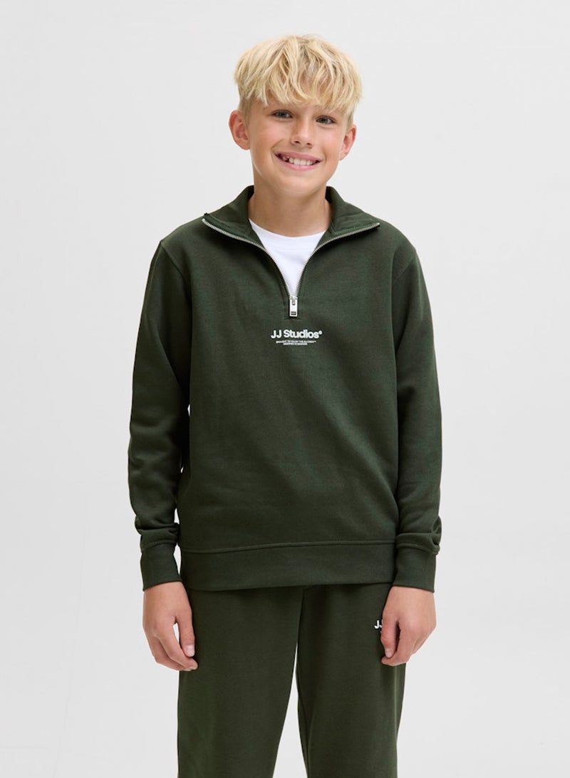 Jack & Jones Junior Kids Jjesoho Quarter Zip Sweatshirt  - Image 1