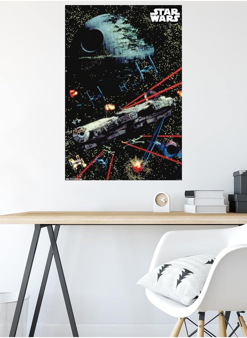 مؤسسة فكرة اليوم - ملصق حائط معركة الفضاء من Star Wars: Saga، مقاس 22.375 بوصة × 34 بوصة، إصدار بدون إطار - Image 1