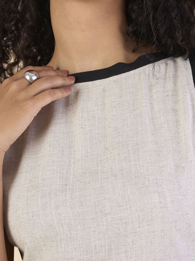 Powersutra Off White Linen Maxi Dress For Women - Image 2