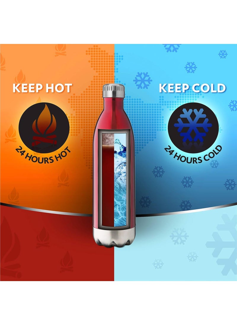 BOROSIL Borosil Hydra Bolt Trans Red 1000 ml Stainless Steel Water Bottle | Double Wall Vacuum Insulated Flask | 24 Hours Hot and Cold | Bottle for Office, Gym, School  - Image 3