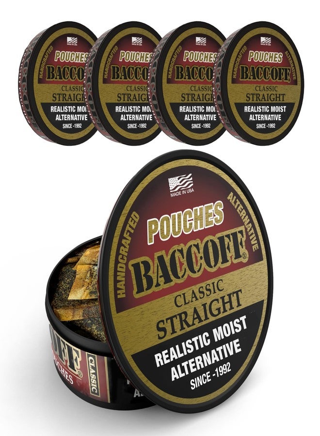 BACC OFF 5 Cans, BaccOff Straight Pouches, Black Tea Base with Savory and Bold Flavors, 16 Pouches Per Can - Image 1