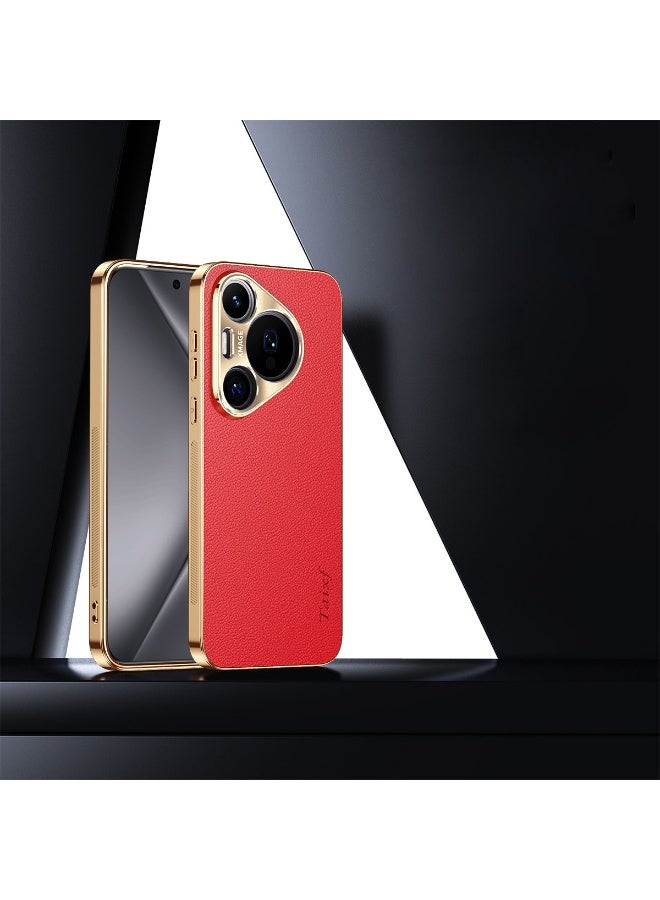 general Compatible with Huawei Pura 80pro/pro+ back cover，Artificial leather material, Electroplated frame, Alloy lens protection, Anti fingerprint, Huawei Pura 80pro/pro+ case