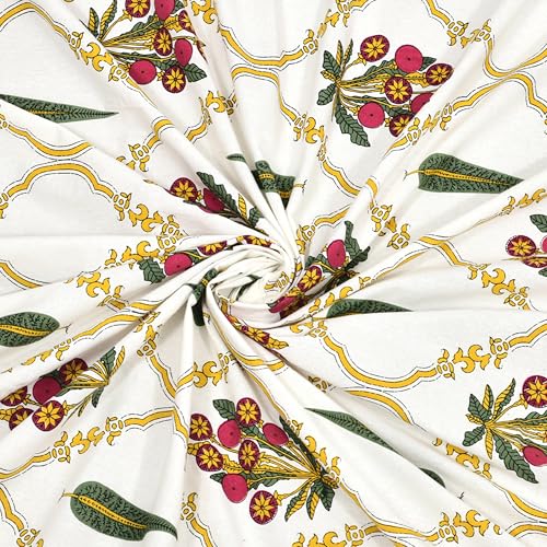 BLOCKS OF INDIA Hand Block Printed 200 TC Cotton King Size Bedsheet | Green Patti - Image 4